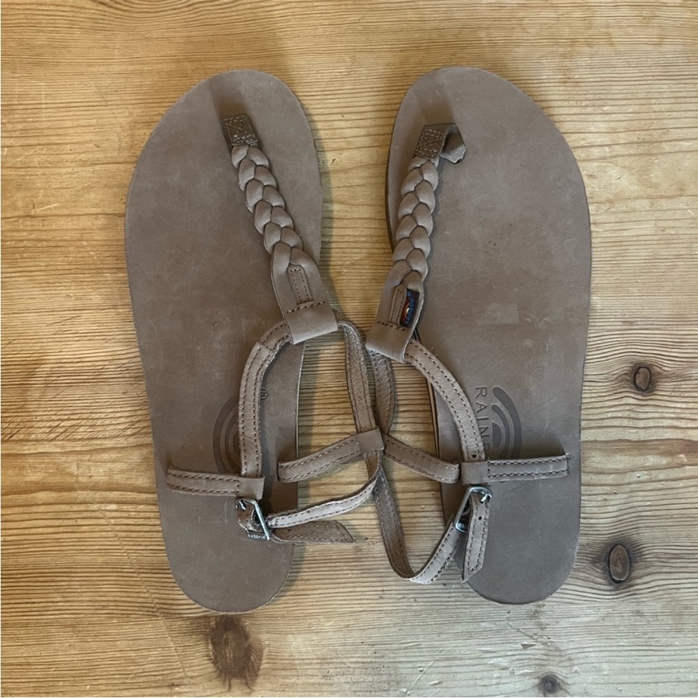 Rainbow Women's T-Street Brown Braided Sandals Size XL 8.5-9.5